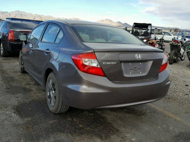 2HGFB2F58CH547957 - 2012 HONDA CIVIC LX BROWN photo 3