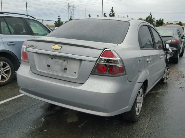 KL1TD5DE3AB045225 - 2010 CHEVROLET AVEO LS 银色 照片 4