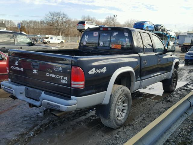 1D7HG48N24S641043 - 2004 DODGE DAKOTA QUA BLACK photo 4