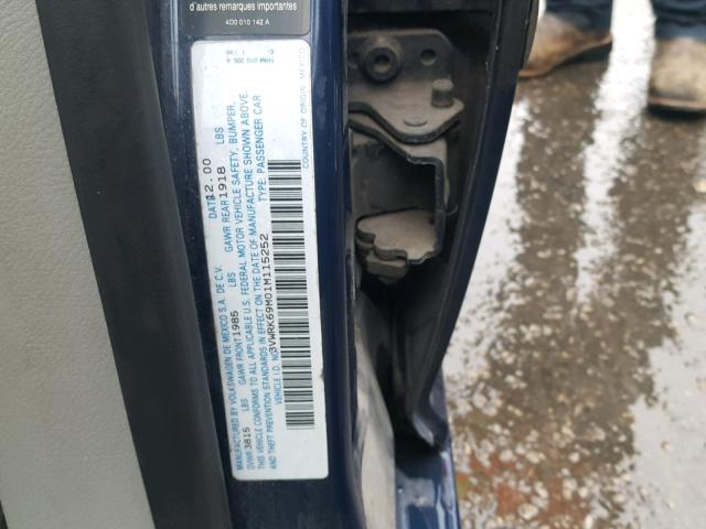 3VWRK69M01M115252 - 2001 VOLKSWAGEN JETTA GL BLUE photo 10