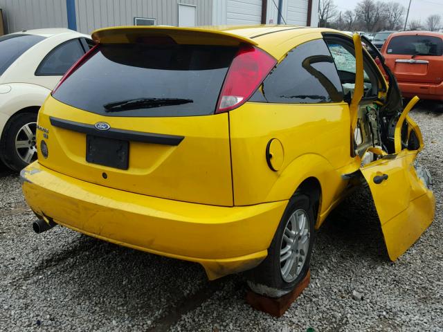 1FAFP31N97W134696 - 2007 FORD FOCUS ZX3 YELLOW photo 4