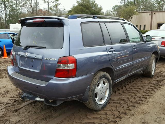 JTEDP21AX40024288 - 2004 TOYOTA HIGHLANDER BLUE photo 4