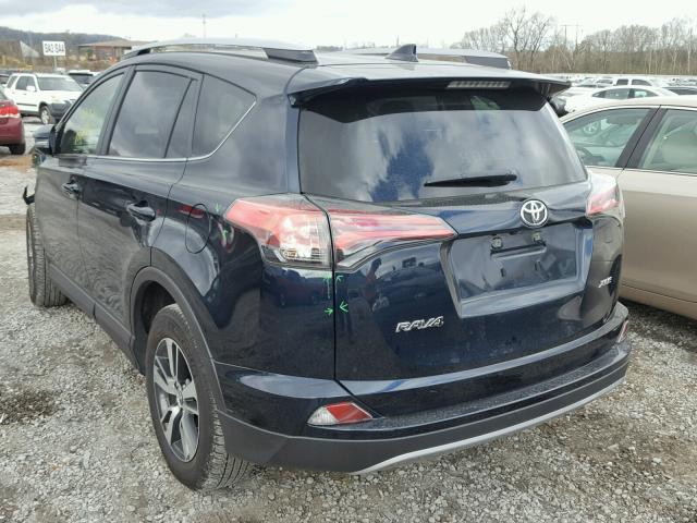 JTMWFREV9HD099570 - 2017 TOYOTA RAV4 XLE BLUE photo 3