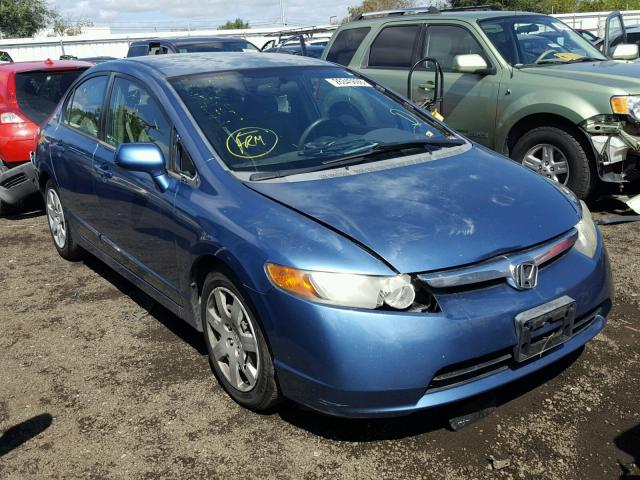 JHMFA16577S000333 - 2007 HONDA CIVIC LX BLUE photo 1