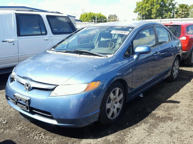 JHMFA16577S000333 - 2007 HONDA CIVIC LX BLUE photo 2