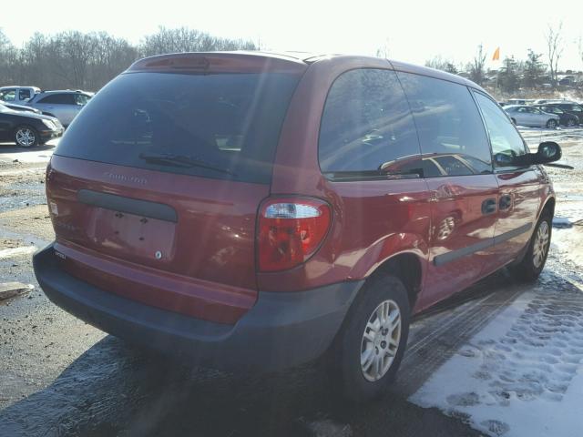 1D4GP25B07B117725 - 2007 DODGE CARAVAN SE RED photo 4