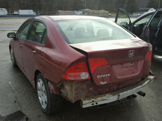 2HGFA16577H506691 - 2007 HONDA CIVIC LX MAROON photo 3