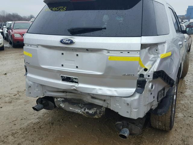 1FMHK8D85CGA83475 - 2012 FORD EXPLORER X SILVER photo 9