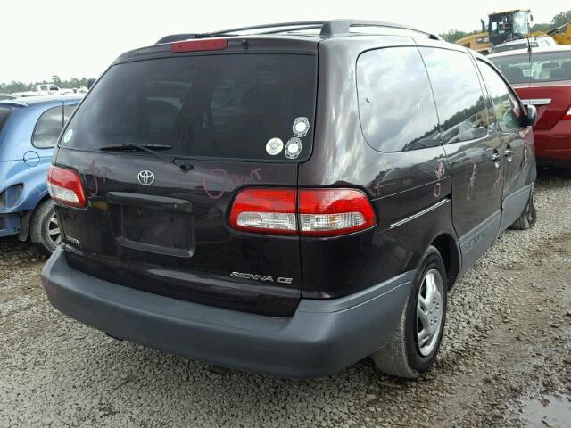 4T3ZF19CX2U502697 - 2002 TOYOTA SIENNA CE PURPLE photo 4