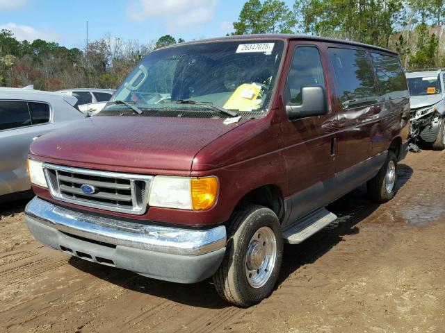 1FBNE31L17DA72902 - 2007 FORD ECONOLINE MAROON photo 2