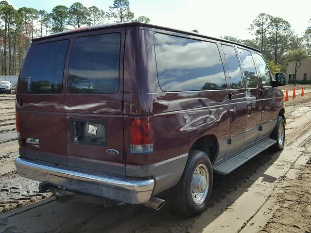 1FBNE31L17DA72902 - 2007 FORD ECONOLINE MAROON photo 4