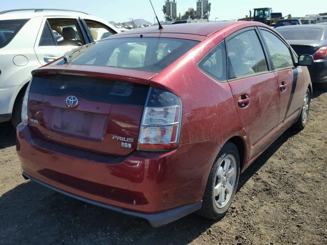 JTDKB20U153108912 - 2005 TOYOTA PRIUS RED photo 4