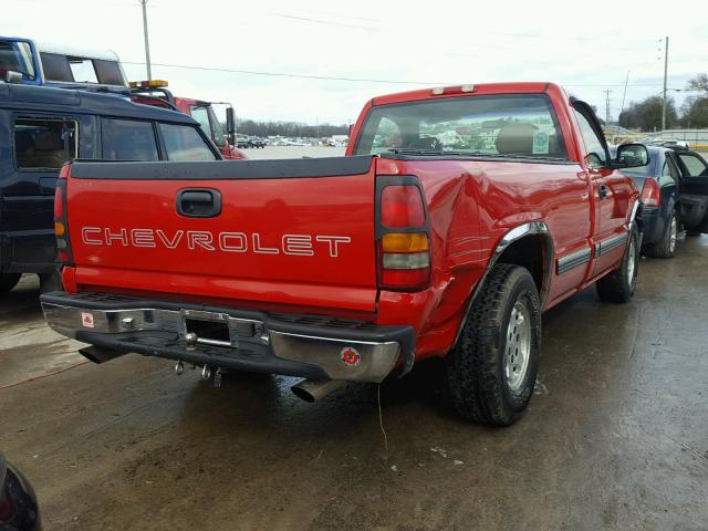 1GCEC14W3XE127226 - 1999 CHEVROLET SILVERADO RED photo 4