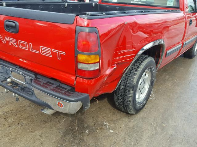 1GCEC14W3XE127226 - 1999 CHEVROLET SILVERADO RED photo 9