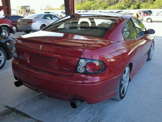 6G2VX12U56L552292 - 2006 PONTIAC GTO RED photo 4