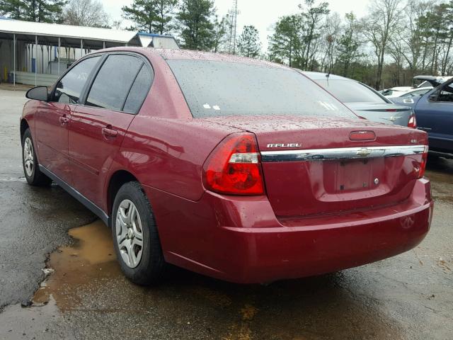 1G1ZS58F77F108252 - 2007 CHEVROLET MALIBU LS ბურგუნდია ფოტო 3