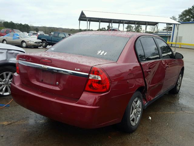 1G1ZS58F77F108252 - 2007 CHEVROLET MALIBU LS ბურგუნდია ფოტო 4