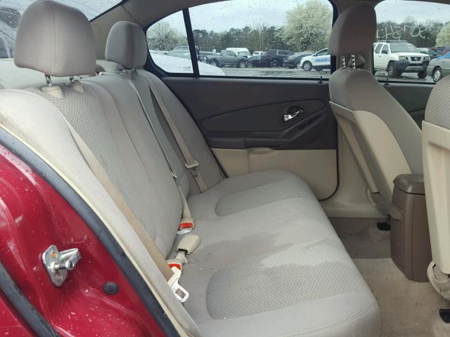 1G1ZS58F77F108252 - 2007 CHEVROLET MALIBU LS ბურგუნდია ფოტო 6