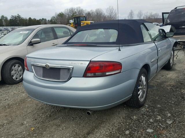 1C3EL65R33N524908 - 2003 CHRYSLER SEBRING LI BLUE photo 4