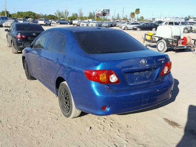 1NXBU40E09Z018628 - 2009 TOYOTA COROLLA BA BLUE photo 3