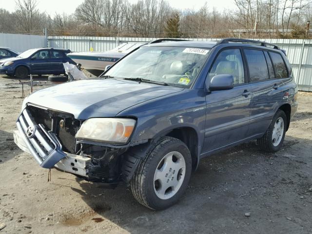 JTEEP21A440022492 - 2004 TOYOTA HIGHLANDER BLUE photo 2