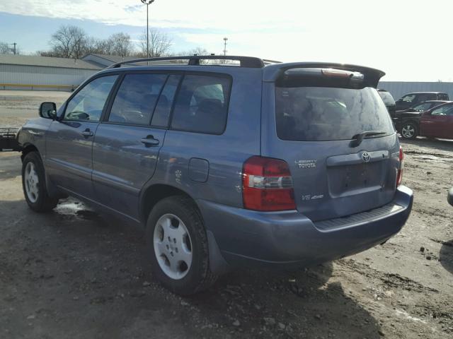 JTEEP21A440022492 - 2004 TOYOTA HIGHLANDER BLUE photo 3