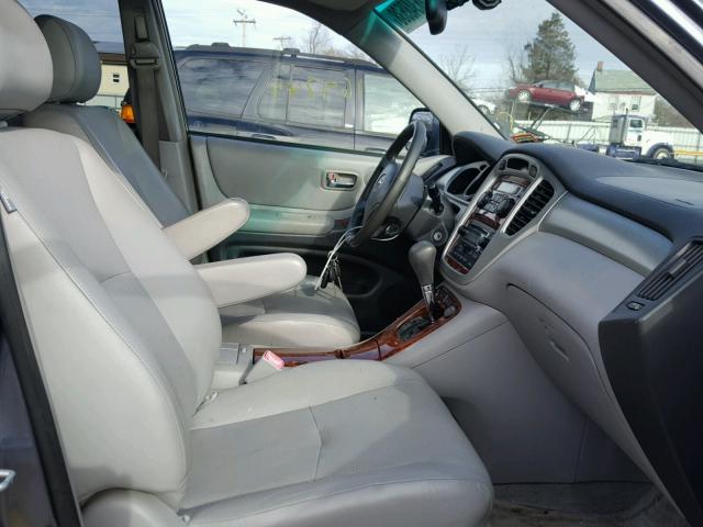 JTEEP21A440022492 - 2004 TOYOTA HIGHLANDER BLUE photo 5