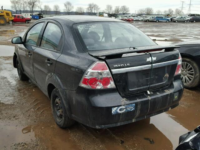 KL1TD566X8B115934 - 2008 CHEVROLET AVEO BASE Czarny zdjęcie 3