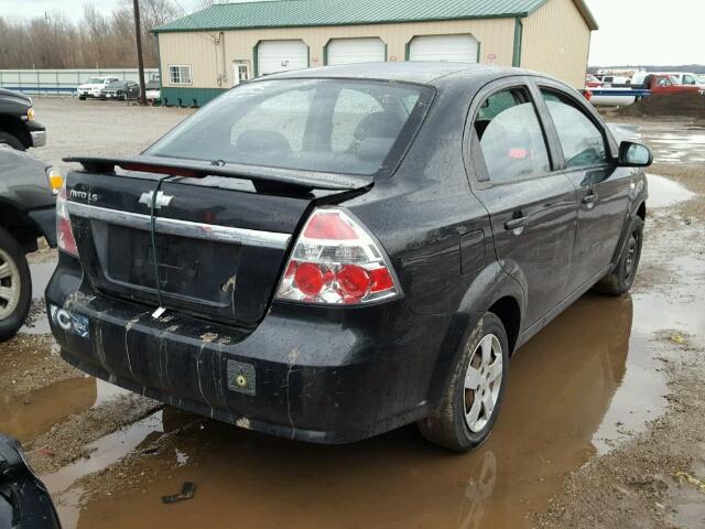 KL1TD566X8B115934 - 2008 CHEVROLET AVEO BASE Czarny zdjęcie 4