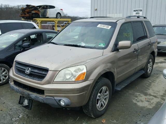 2HKYF185X4H549379 - 2004 HONDA PILOT EXL GOLD photo 2