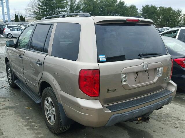 2HKYF185X4H549379 - 2004 HONDA PILOT EXL GOLD photo 3