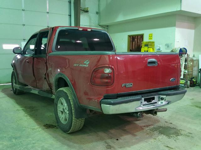 1FTRW08L82KC34186 - 2002 FORD F150 SUPER RED photo 3