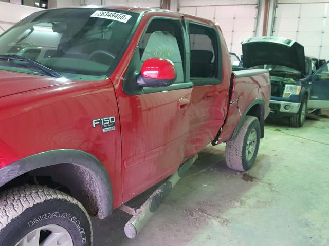 1FTRW08L82KC34186 - 2002 FORD F150 SUPER RED photo 9