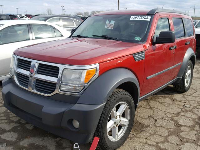 1D8GU28K47W720589 - 2007 DODGE NITRO SXT RED photo 2