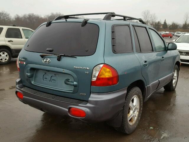 KM8SC73D23U387313 - 2003 HYUNDAI SANTA FE G TEAL photo 4