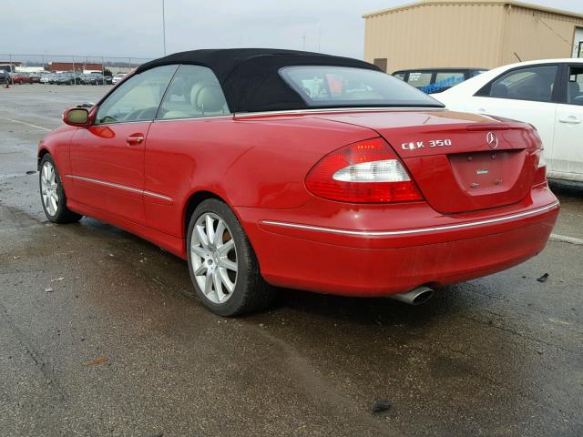 WDBTK56F27T082952 - 2007 MERCEDES-BENZ CLK 350 RED photo 3