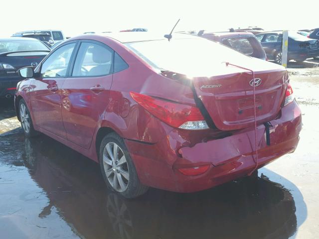 KMHCU4AE8CU039785 - 2012 HYUNDAI ACCENT GLS RED photo 3