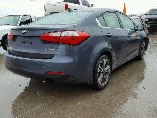 KNAFX4A82E5087389 - 2014 KIA FORTE EX BLUE photo 4