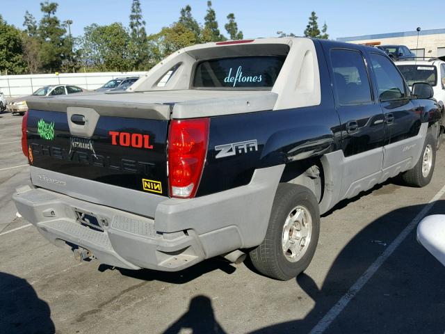 3GNEC13T22G190558 - 2002 CHEVROLET AVALANCHE BLACK photo 4