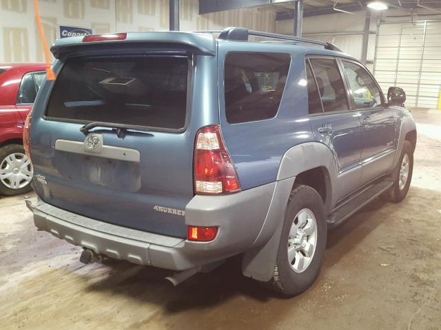 JTEBT14R030011529 - 2003 TOYOTA 4RUNNER SR BLUE photo 4