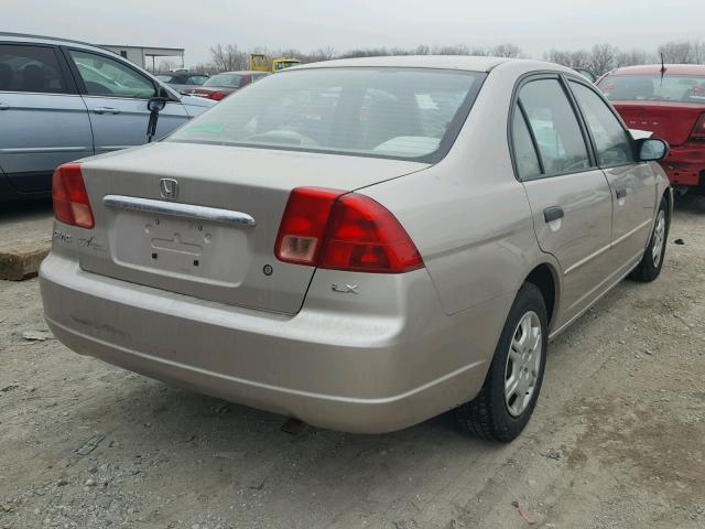 1HGES16511L057172 - 2001 HONDA CIVIC LX GOLD photo 4