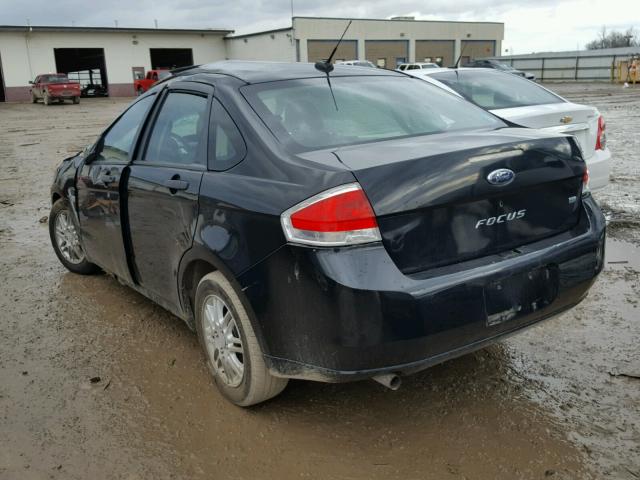 1FAHP35N18W243402 - 2008 FORD FOCUS SE BLACK photo 3