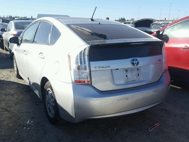 JTDKN3DUXA0235449 - 2010 TOYOTA PRIUS SILVER photo 3