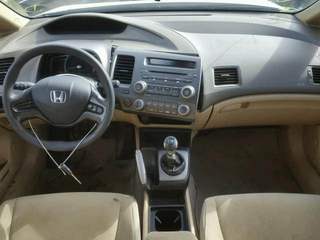 1HGFA15597L030920 - 2007 HONDA CIVIC LX WHITE photo 9