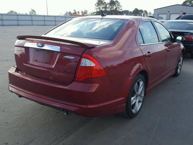 3FAHP0KC4AR147242 - 2010 FORD FUSION SPO RED photo 4