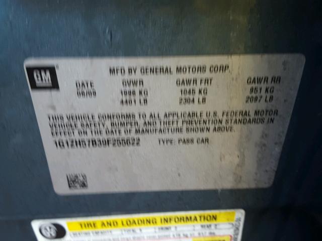 1G1ZH57B39F255622 - 2009 CHEVROLET MALIBU 1LT 蓝色 照片 10