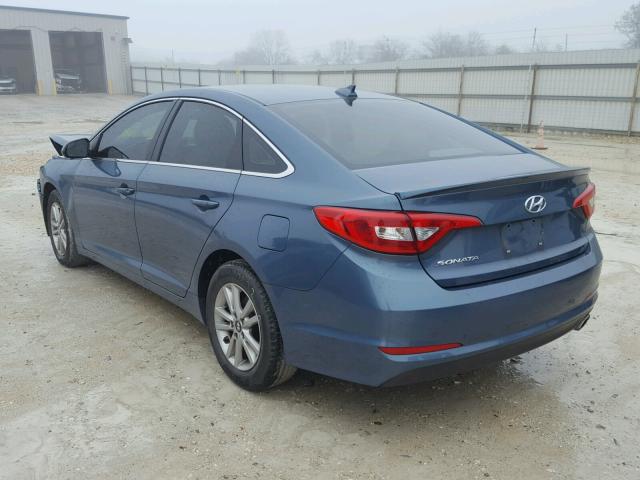 5NPE24AF1FH050539 - 2015 HYUNDAI SONATA SE BLUE photo 3