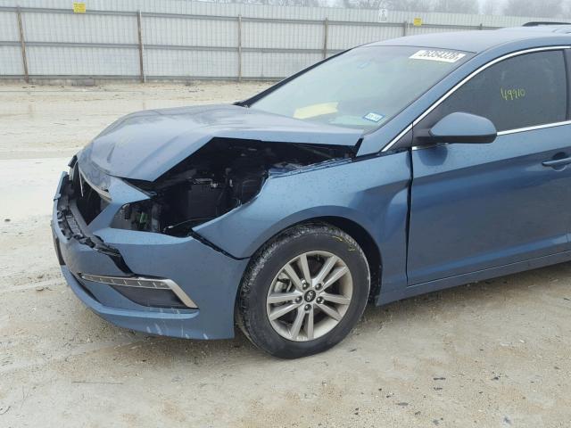 5NPE24AF1FH050539 - 2015 HYUNDAI SONATA SE BLUE photo 9