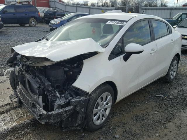 KNADM4A33D6151033 - 2013 KIA RIO LX WHITE photo 2