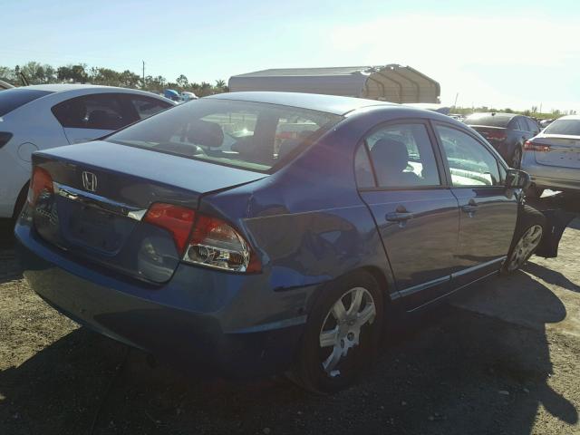 2HGFA16529H367783 - 2009 HONDA CIVIC LX BLUE photo 4